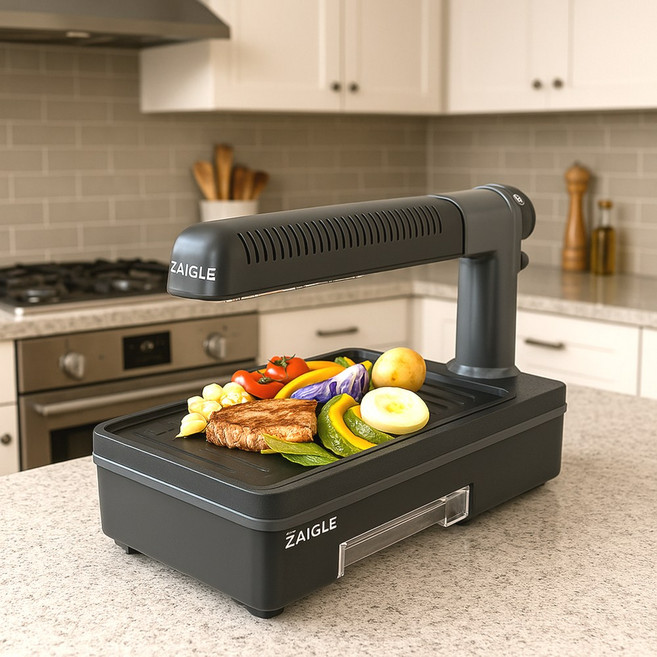 자이글 파티 스페셜 그릴 연기안나는 전기그릴 팬 바비큐 고기불판 가정용 불판, 본체+기본그릴+와이드 볶음팬