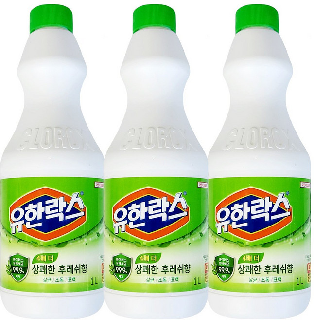 유한락스 후레쉬향 1L X 3개