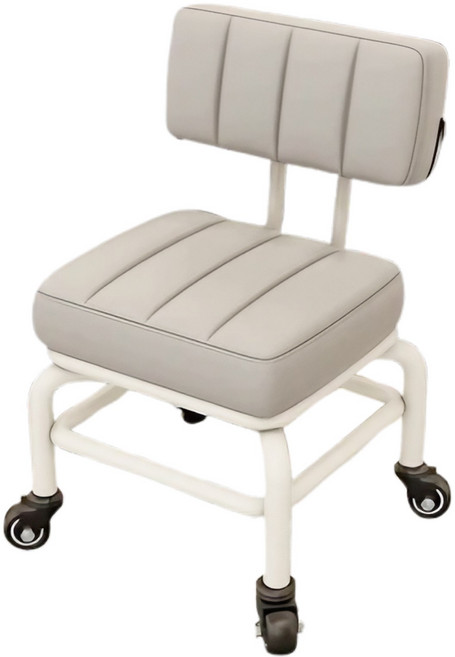 JJYK 고급형 앉은뱅이 무소음 회전 탄소강 요추등받이 의자, 그레이, 1개