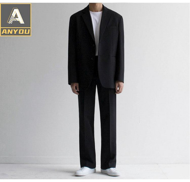 ANYOU 남성용 정장세트 수트 자켓 + 긴바지 세트