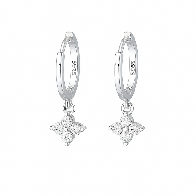 [코코쉬] 실버925 18k 꽃 링 귀걸이 원터치 한쌍 (2개)