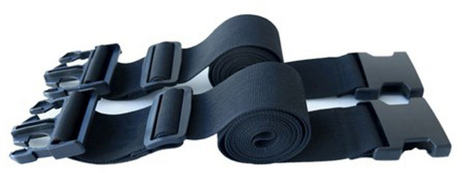 (코어무역) 다용도 버클스트랩 매트리스 이불 요가매트 캠핑 용품 정리 스트랩 고정 벨트 5cm x2m, 1세트, 블랙