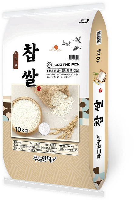 푸드앤픽 국내산 찹쌀, 10kg, 1개