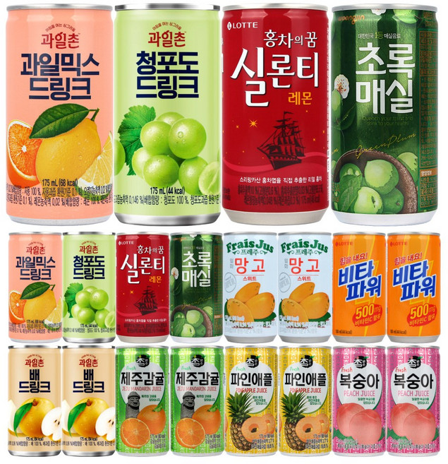 [꼬마캔세트] 꼬마캔 과일세트 소캔20캔 럭키박스, 1세트, 175ml