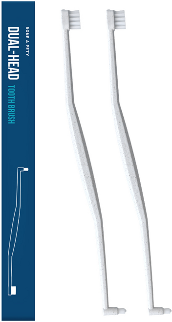 본아페티 고양이 강아지 듀얼헤드 칫솔 의료용미세모 치석제거 양치, 2개, 그레이