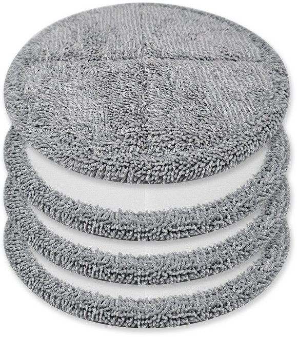 물걸레 청소기 무선 파워스윙 휴스톰 보아르 청소포 원형 도톰한 극세사 걸레 19~20cm 호환, 4개, 회색