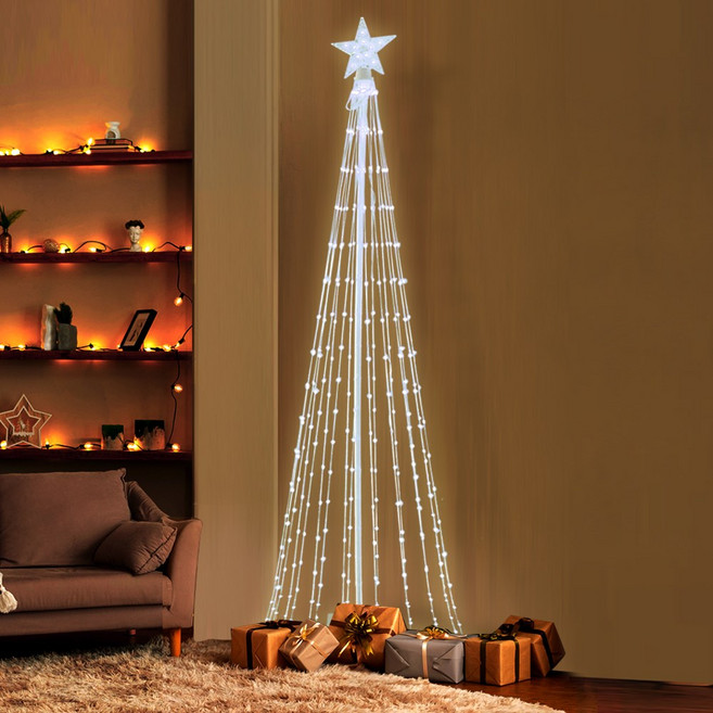 대형 조형 구조물 스타트리 토퍼 라이트 크리스마스 콘트리, 백색, 1개