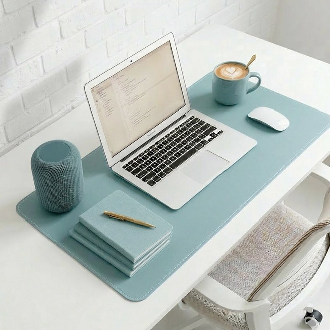 가죽 데스크 장패드 대형 마우스패드 책상 와이드 패드, 2.스카이블루