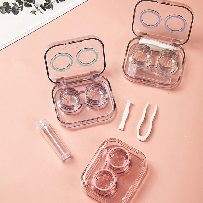 2set 렌즈 케이스 세트 여행용 미니 관리 용품 보관통
