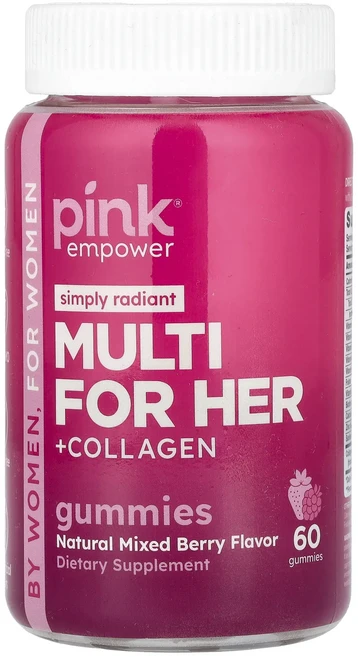 단백질 비타민 철분 마그내슘 칼슘 Pink 멀티 포 허 + 콜라겐 구미젤리 천연 혼합 베리 구미젤리 60개 고루고루섭취해주세요, Pink멀티포허콜라겐구미젤리천연혼합베리구미젤리60개 - 쿠팡