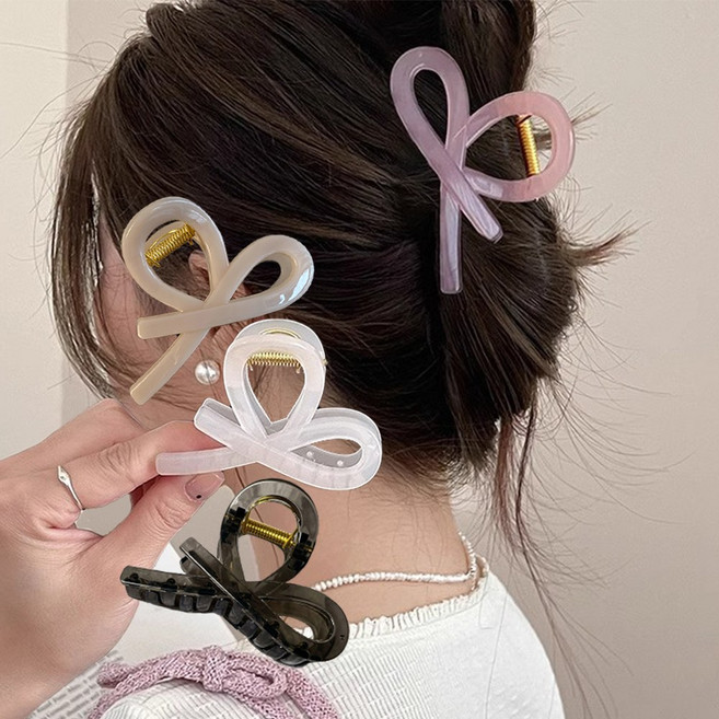 무식이네 루프 올림머리 반묶음 헤어 집게핀 4종 세트 A101
