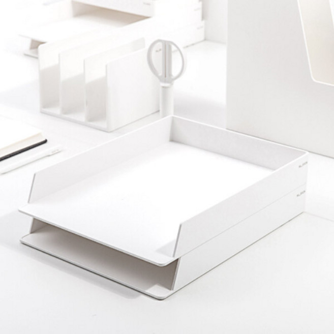 서류보관 신입사원 서류함 프리미엄 데스크 오거나이저 2단 펜접시 트레이 대형 보관함 정리대 세트 멀티, 색상랜덤(NS021)