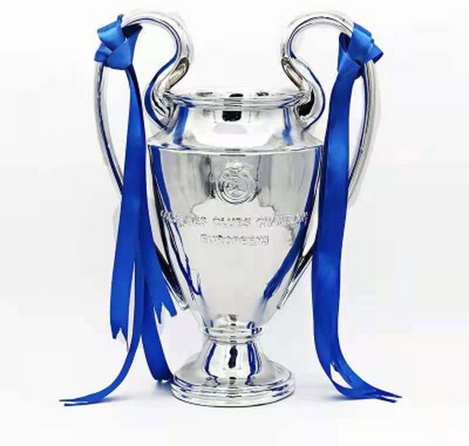 빅이어트로피 챔피언스리그 장식 축구 UEFA 메달 크리스탈패 장 2017 트로피 합금, 맨시티 16cm 블루화이트 리본