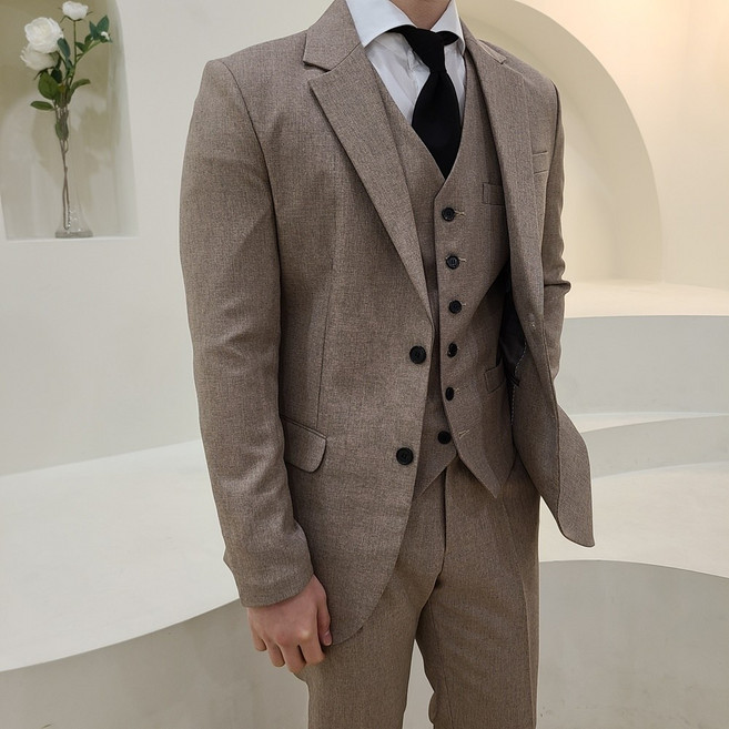 밸류젯 남자 사계절 스판 3피스 정장세트 스탠다드핏