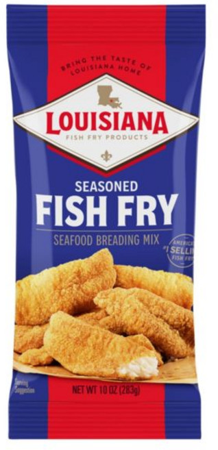 Louisiana Fish Fry Products 시즈닝 가루 양념 루이지애나 피쉬 프라이 생선 튀김 해산물 빵가루 믹스 10온스 1팩 모든 새우 굴 채소 등을 바삭하게 양념하