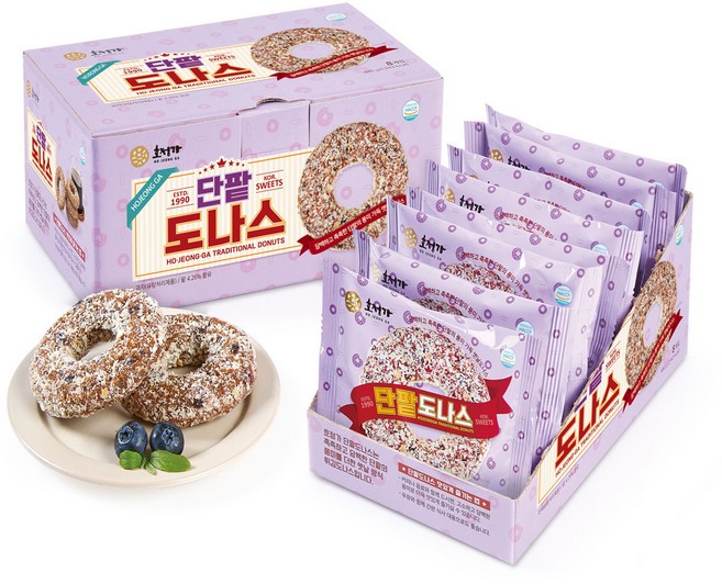 호정가 단팥도나스 (8개입) / 입안가득 추억의 단팥맛 옛날도넛, 1세트, 480g