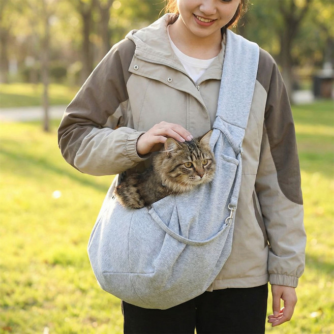 리빙루트 애완동물 포대기 슬링백 캐리어, 1개, Gray