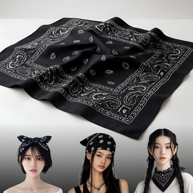 로다앤 두꺼운 페이즐리 반다나 손수건