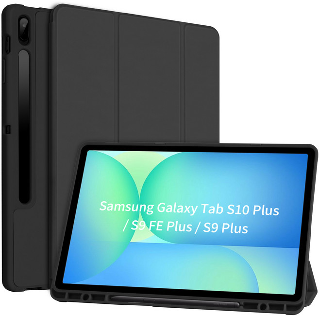 Galaxy Tab 호환 S펜 수납 태블릿 케이스 스마트폰 케이스, 블랙, 1개