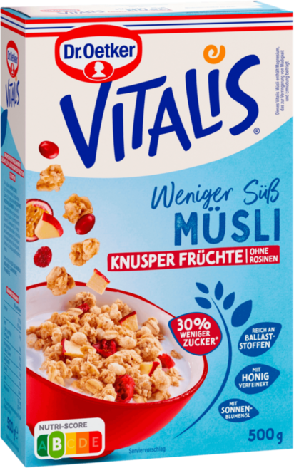 닥터 외트커 비탈리스 저설탕 과일크런치 뮤즐리, 1개, 500g
