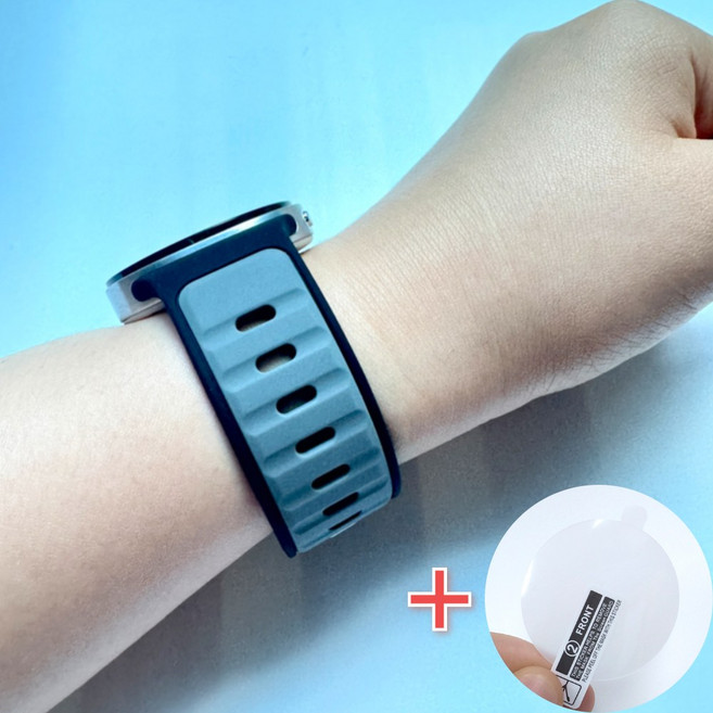 갤럭시워치8실리콘스트랩 갤럭시워치8클래식스트랩 컴포트 스포츠밴드 보호필름증정, 블랙그레이