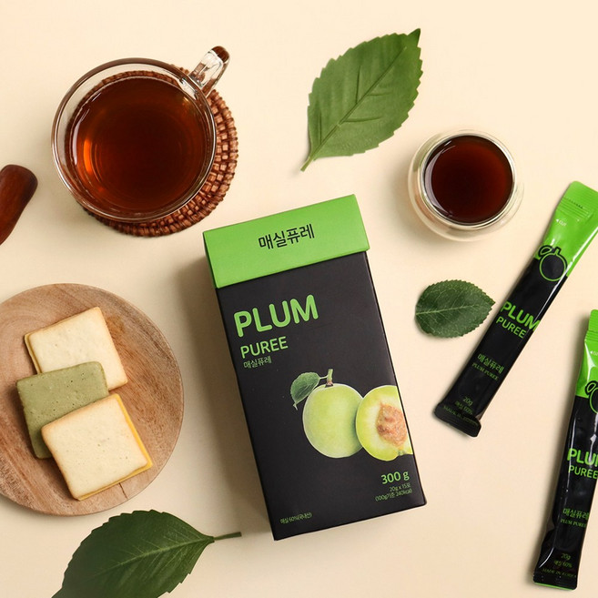 고흥 유기농매실 퓨레 매실청 스틱 15개입, 1개, 300g