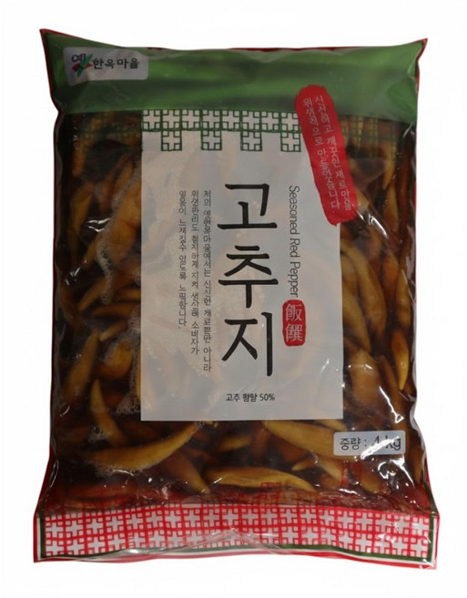 옛한옥마을 간장고추지4kg 4개 1박스, 4kg