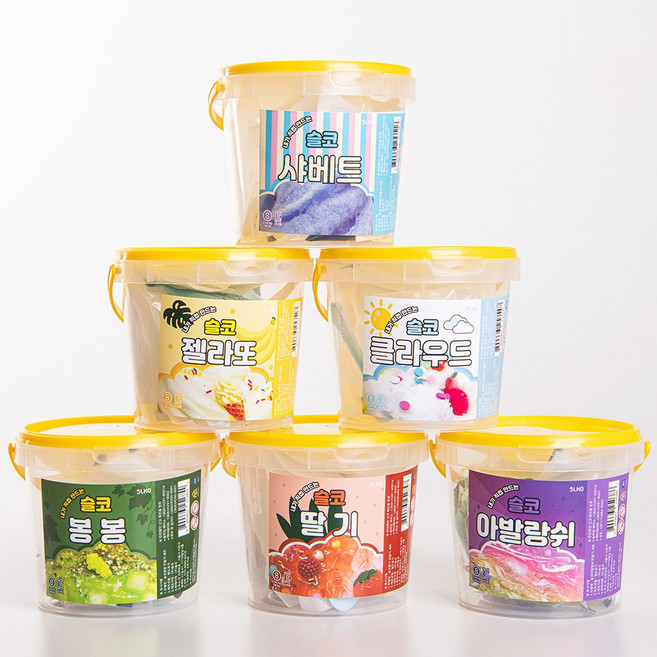 슬라임 만들기 7종 (트윙클피치 슬코오레 젤라또 딸기 아발랑쉬 샤베트 클라우드)