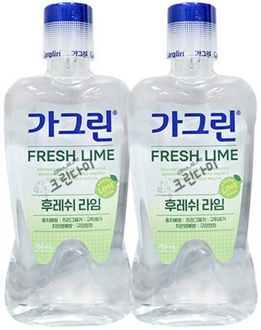 가그린 후레쉬 라임 구강청결제, 2개, 2개입, 750ml
