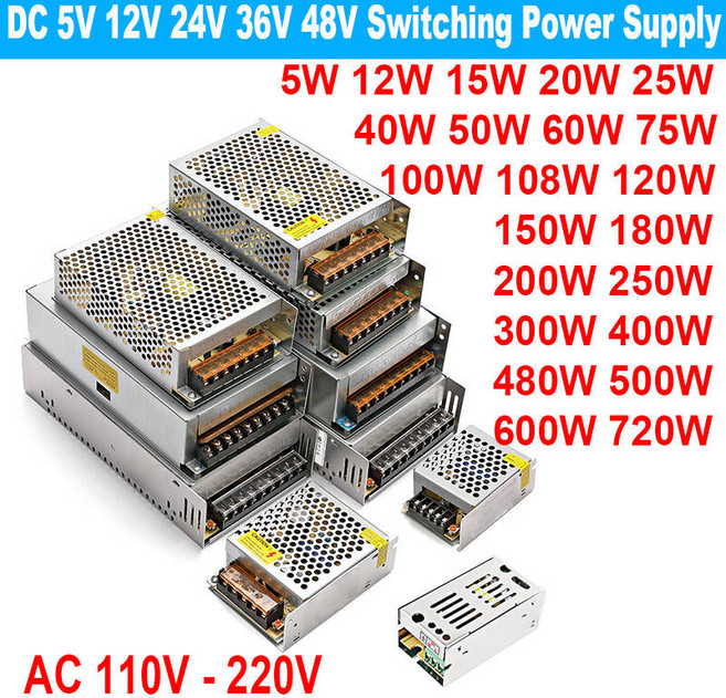 220V 110V 48V 400W 장치 24V 500W 전원 1A 5A 2A 700W 36V 12V SMPS 100W 200W AC 3A 600W 볼트 5V 스위칭 공급 300W, AC 110V-220V, 48V5A 240W, 1개
