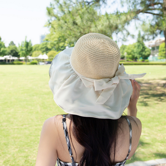 라탄 암막 여름 휴가 바캉스 모자