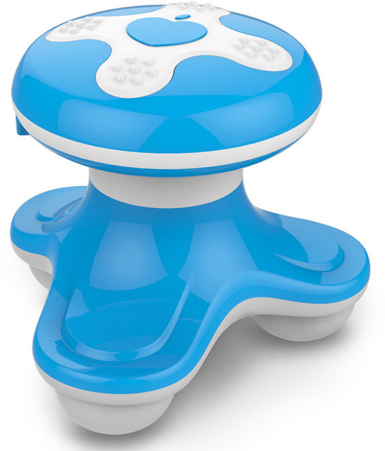 문어발 USB 미니 마사지기 건전지 호환 안마기, 블루