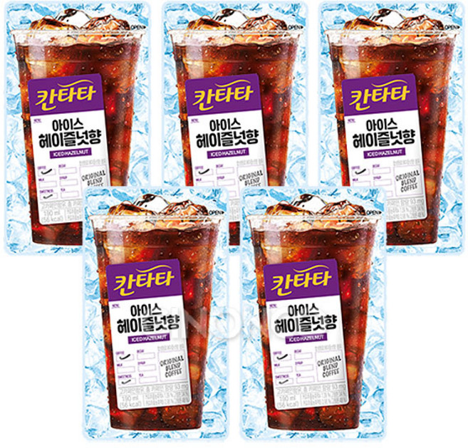 롯데칠성 칸타타 아이스 헤이즐넛향, 230ml, 5개