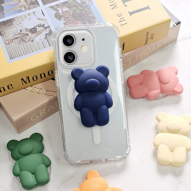 미클링 아이폰12미니 맥세이프 동글 곰돌이 그립 스마트 톡 거치대 케이스