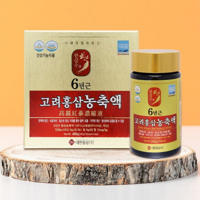 6년근 고려 홍삼정 떠먹는 홍삼 달임액 진액 농축액, 1개, 480g