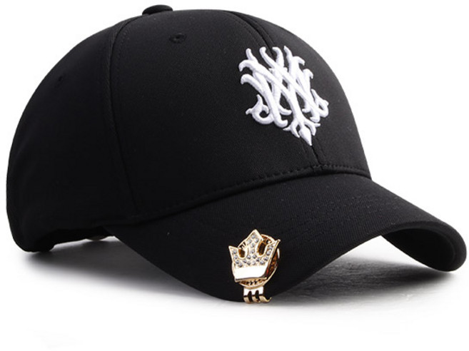 HOWN 남녀공용 스판골프모자 볼마커세트 케이스포장 골프모자, 블랙/화이트, 1개