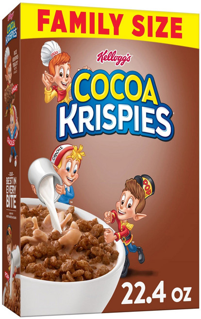 코코아 크리스피즈 차가운 아침 시리얼 비타민 및 미네랄 8 Cocoa Krispies Cold Breakfast Cereal 8 Vitamins and Minerals Ric, 1개, 635g