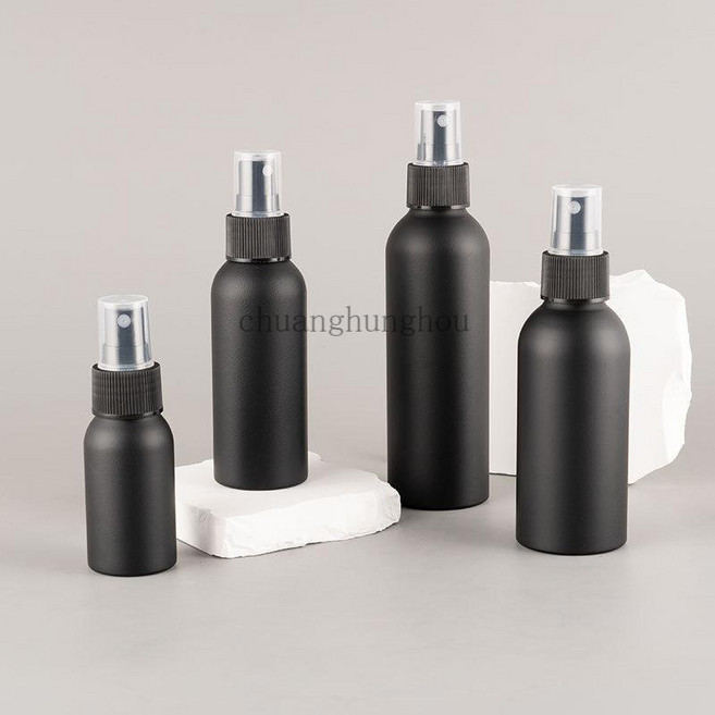鋁瓶啞黑磨砂噴頭香水瓶 40ml-250ml 分裝瓶, 1個, 哑黑铝瓶+白喷头,150ml