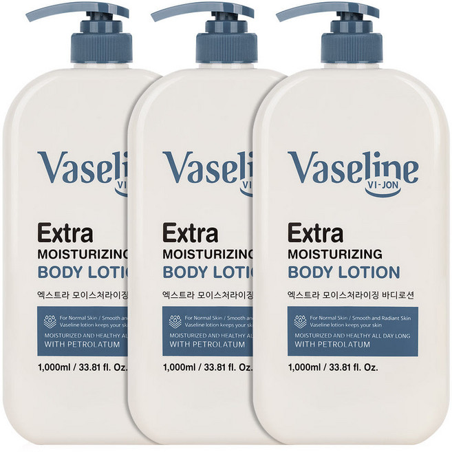 바이존 바세린 바디로션 대용량 로션 고보습 바디크림, 1L, 3개