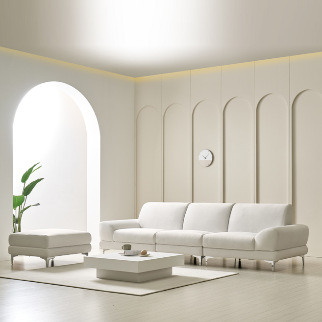 드라마협찬 씨엘 3인 4인 패브릭 코모도 소파, 보조스툴 추가안함