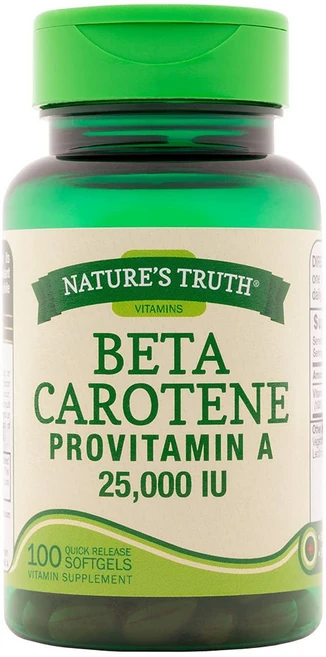 Nature's Truth 베타카로틴 BetaCarotene 25000 Iu 비타민 A 100 소프트젤, 100정, 1개 - 쿠팡
