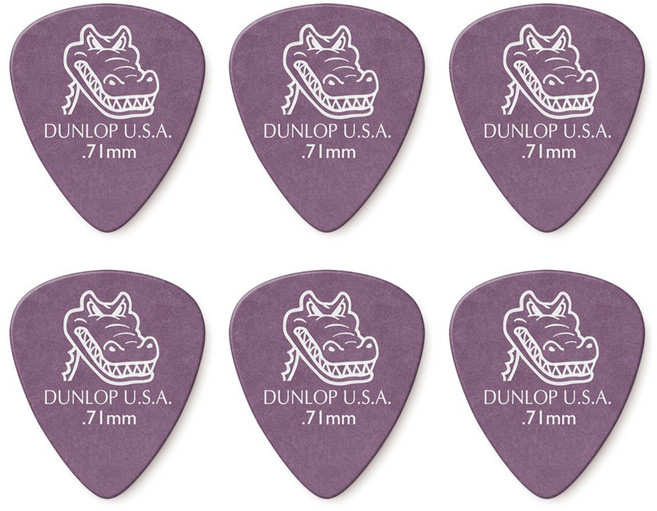 지엠뮤직_세트(6) 던롭피크417R.71 Gator Grip 0.71mm 게이터그립 스탠다드 Dunlop PICK (No.80세트), 단품, 1개