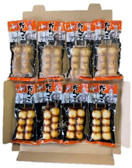 일본 미타라시 당고 간식 꼬치 경단 2가지 맛 간장 호두 8팩, 100g, 8개
