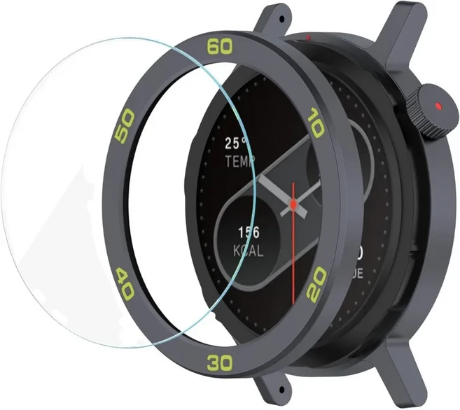 CMF Watch Pro 2 용 금속 베젤 링 by Nothing + 강화 유리 보호 필름 교체 시계 케이스 커버, 01 For CMF Watch Pro 2, 02 grey Green