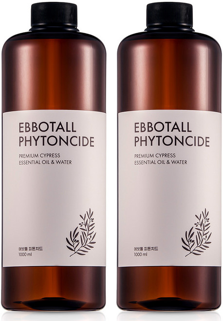 에밧톨 천연 피톤치드 원액 편백스프레이 100% 에센셜오일, 2개, 1L
