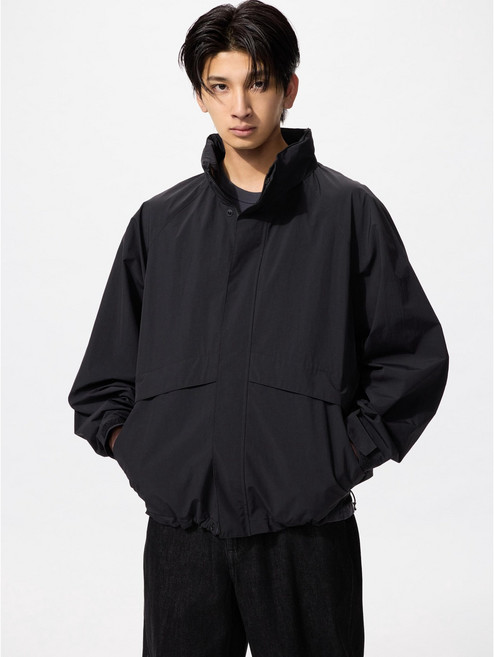 유니클로 남성 여성 아우터 바람막이 점퍼 윈드프루프 스탠드 블루종 블랙 475038