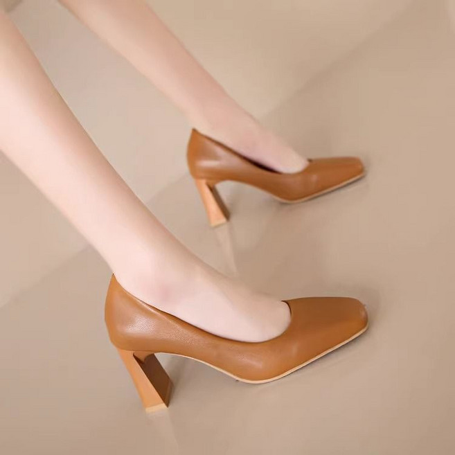 여성 하이힐 여자 구두 8cm 키높이 발편한 가죽 단화 love