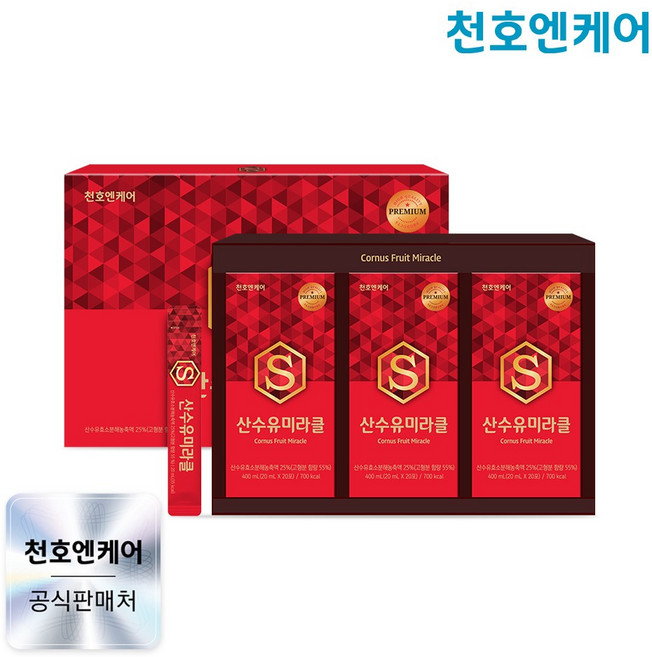[천호엔케어] 산수유미라클 20ml 60포, 2박스