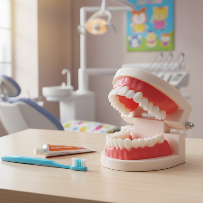 양치 치아 이빨 모형 칫솔질 모형, 1개