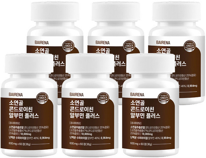 바이레나 소연골 콘드로이친 알부민 플러스 영양제, 6개, 60정